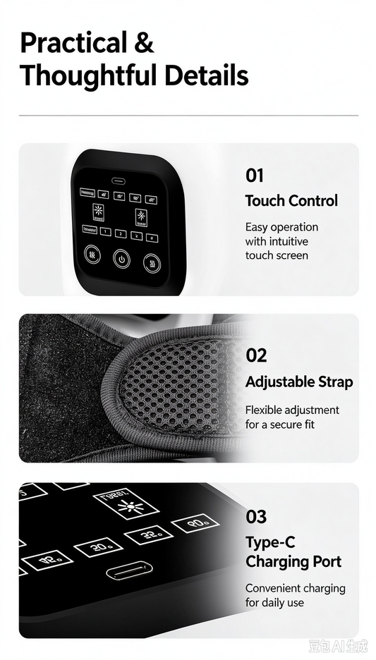Knee Massager with Heat and Vibration, Infrared Laser Therapy Knee Massager Machine, 4 Levels Heating Wireless Knee Joint Massager for Knee Pain Relief