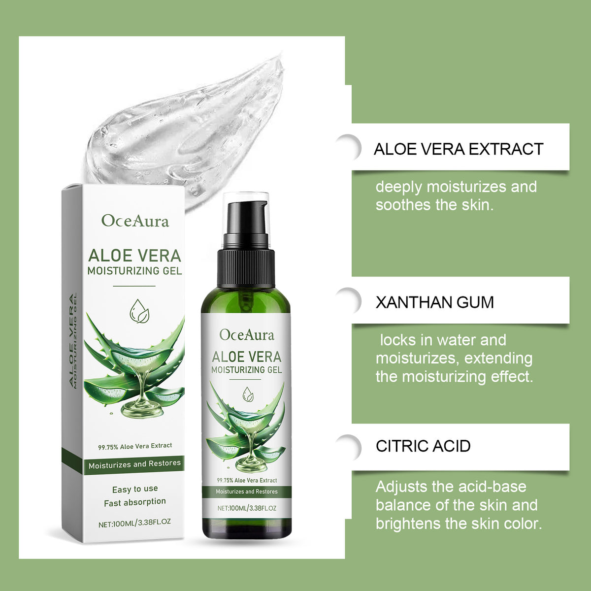 Hydrating Aloe Vera Conductive Gel 100ml product presentation