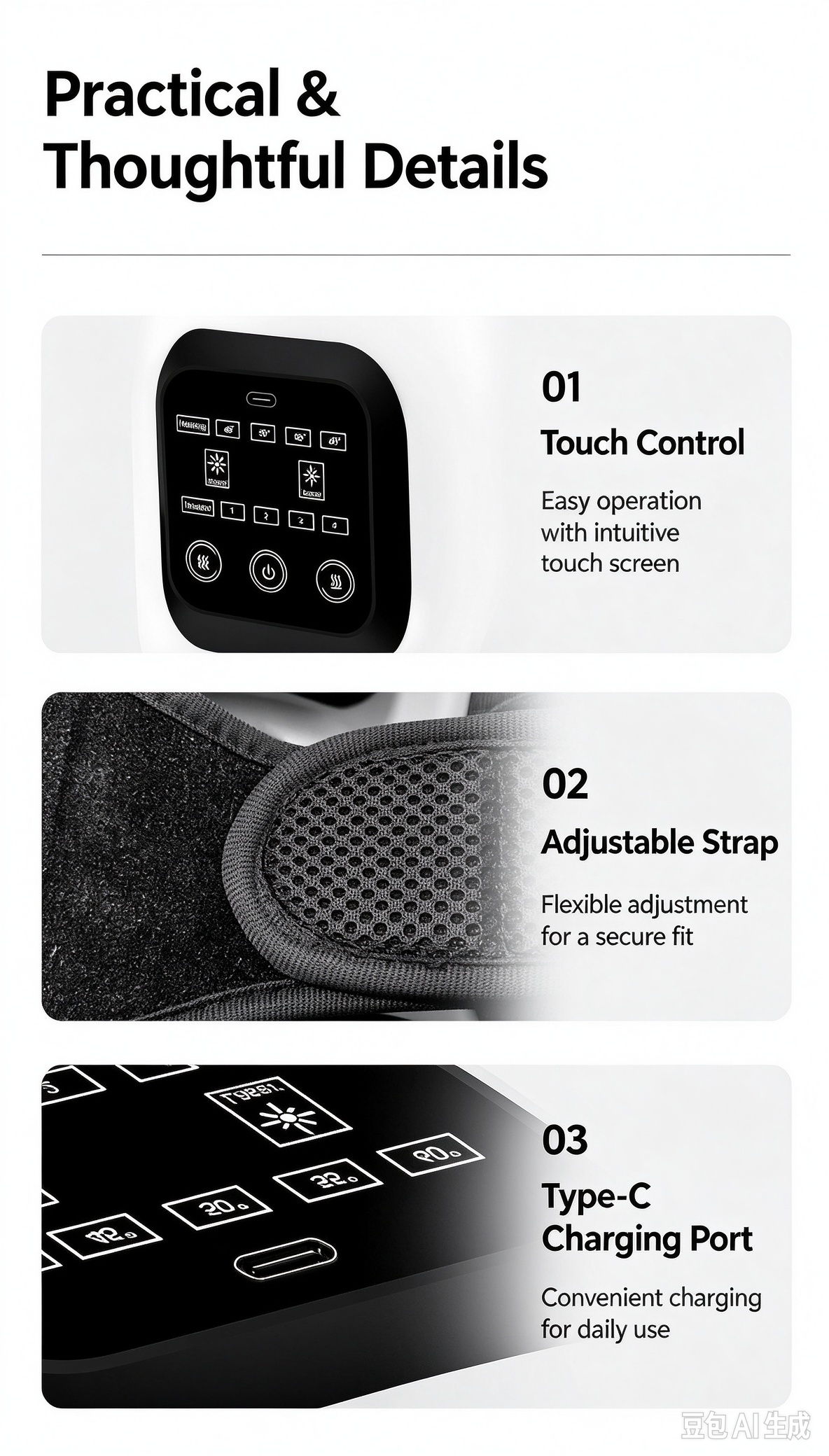 Knee Massager with Heat and Vibration, Infrared Laser Therapy Knee Massager Machine, 4 Levels Heating Wireless Knee Joint Massager for Knee Pain Relief