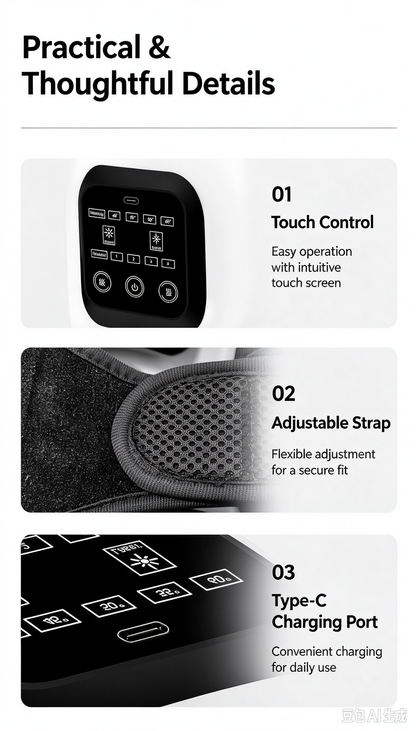 Knee Massager with Heat and Vibration, Infrared Laser Therapy Knee Massager Machine, 4 Levels Heating Wireless Knee Joint Massager for Knee Pain Relief