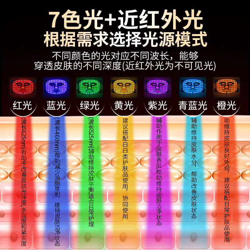 7-Color Silicone LED Light Therapy Face Mask