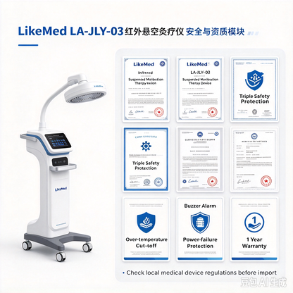 LikeMed LA‑JLY‑03 3‑Channel Smokeless Infrared Suspended Moxibustion Therapy Device TCM Physiotherapy Machine for Hospital Rehabilitation Clinic