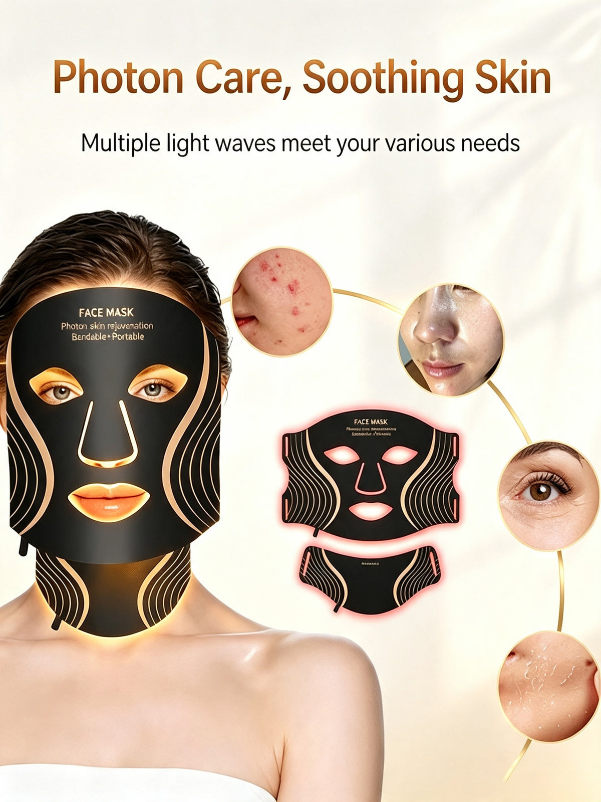 Eyecobeauty LED Photon Red Light Therapy Facial Mask