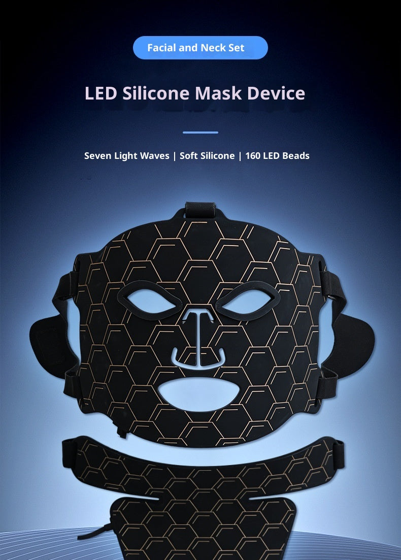 7-Color Silicone LED Facial & Neck Light Therapy Mask LED settings