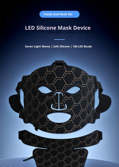 7-Color Silicone LED Facial & Neck Light Therapy Mask LED settings